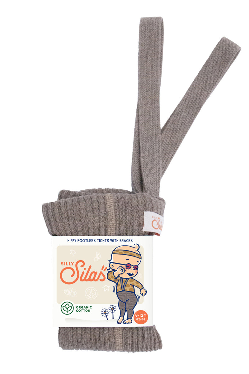 SILLYSilas ヒッピーフットレス cocoa・cream 1-2y Silly Silas I Hippy tights with braces I Cocoa Blend