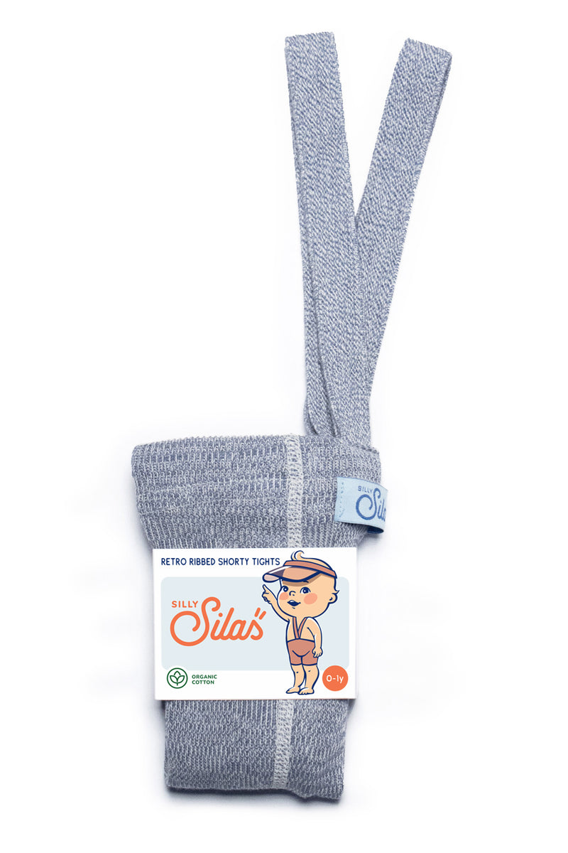 Organic Footless Ribbed Overall in Sky Organic Footless Ribbed Overall in Sky