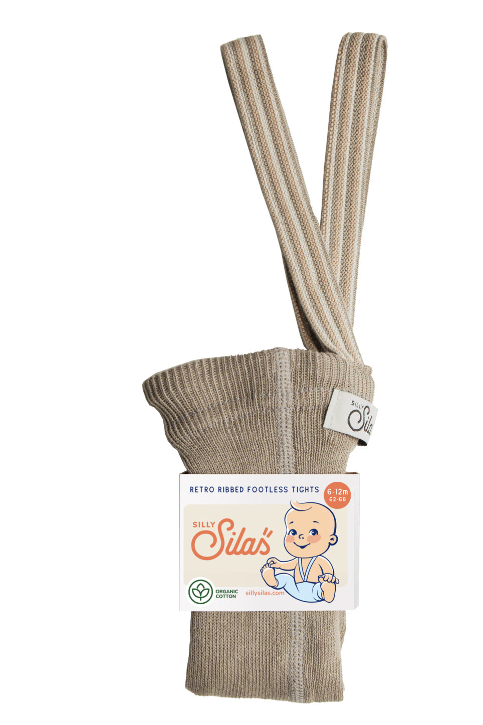 Footless tights with braces I Oyster Grey Striped – Silly Silas