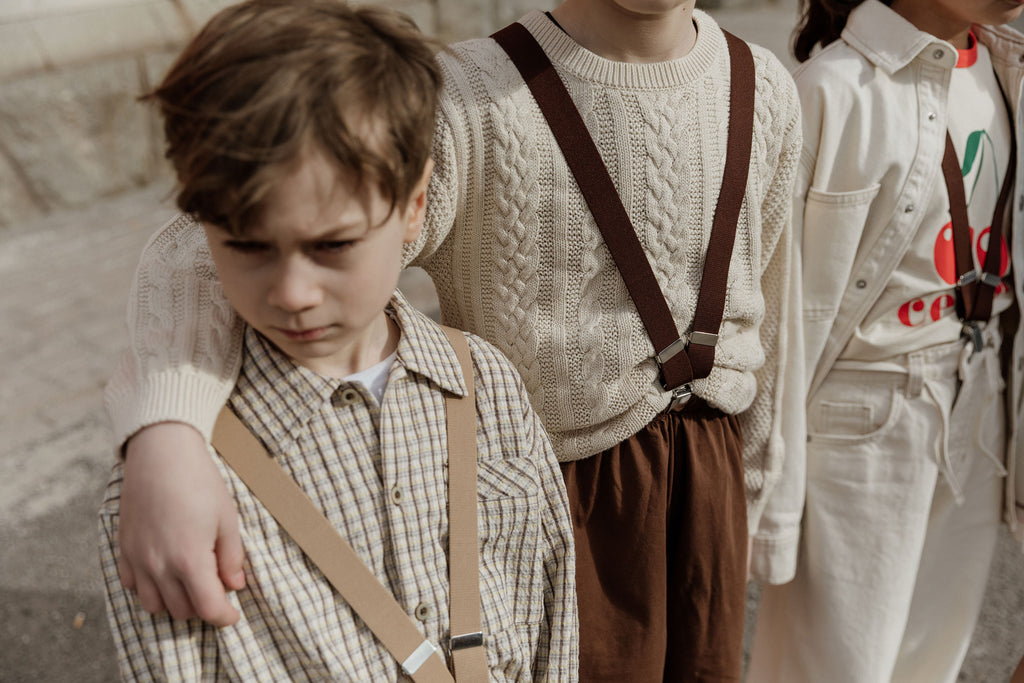 Retro V Braces Chocolate Brown