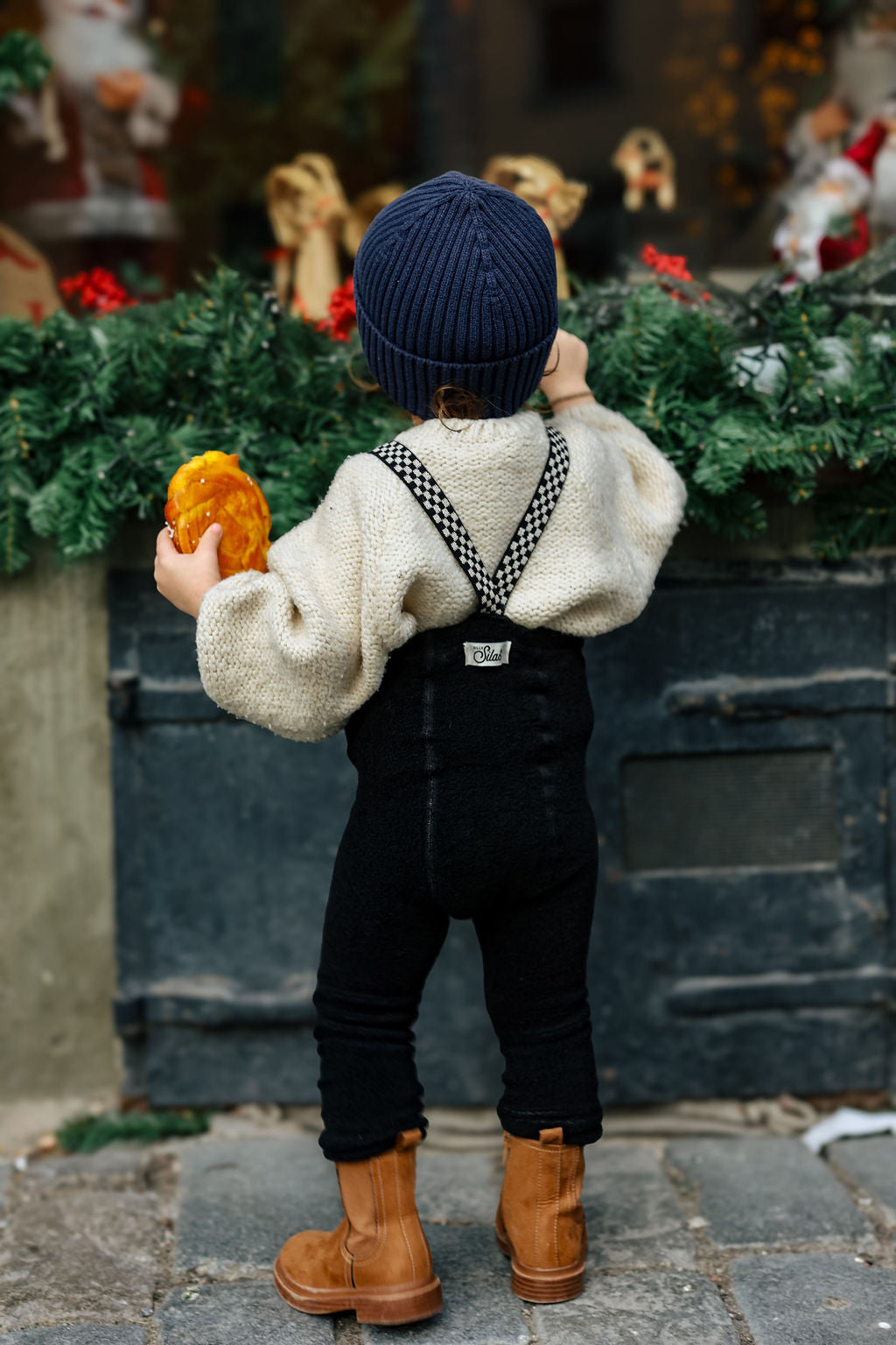 Teddy Classic Black Checked Footless