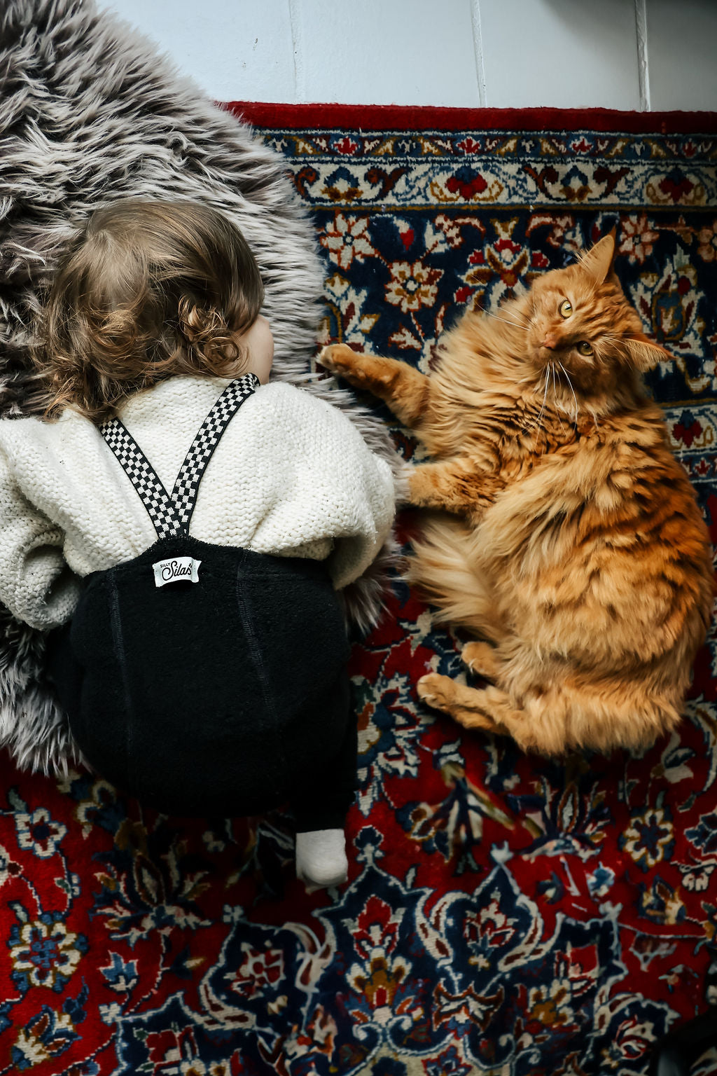 Teddy Classic Black Checked Footless