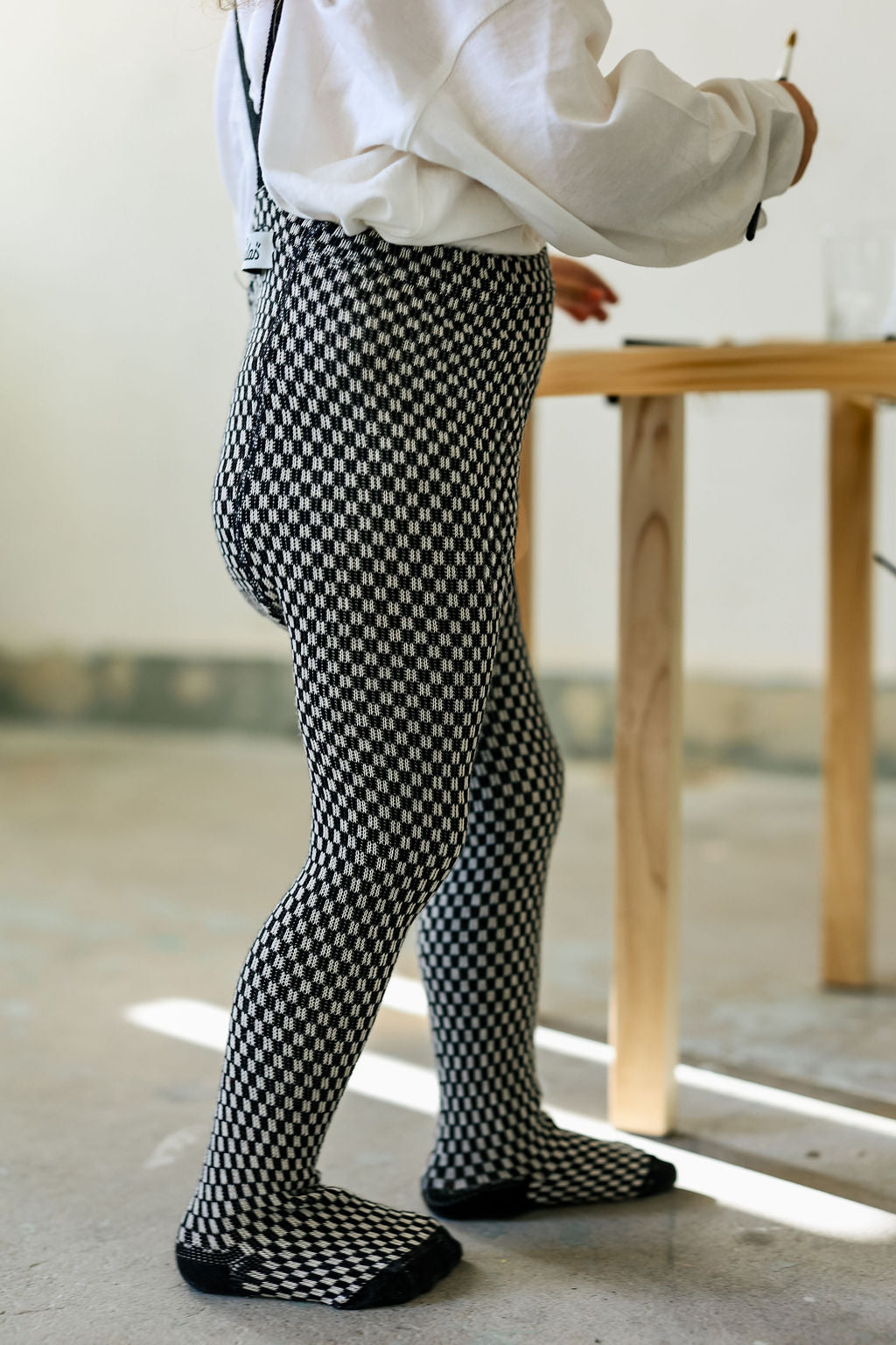 Footed Special Black x White Checked