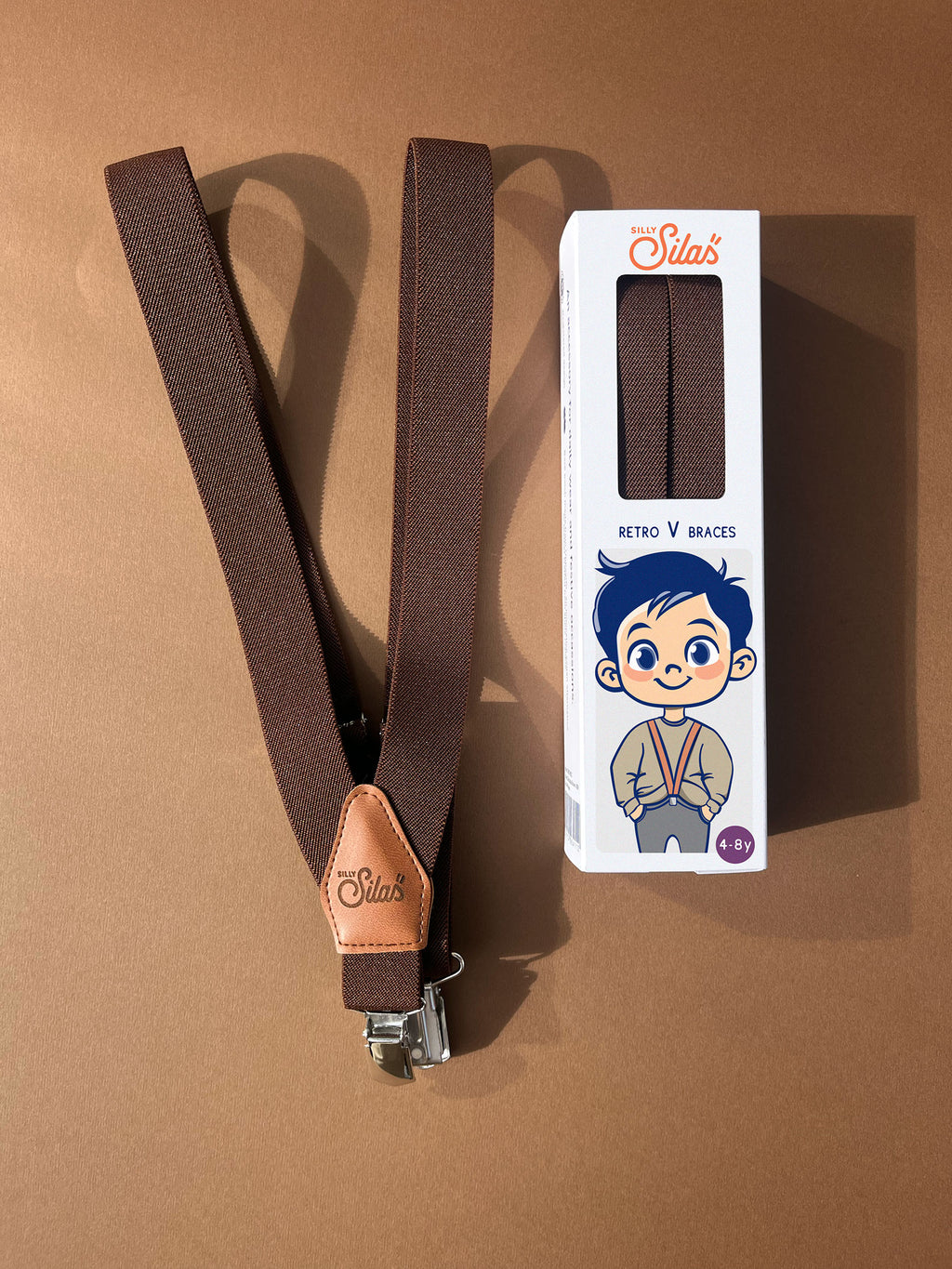 Retro V Braces Chocolate Brown