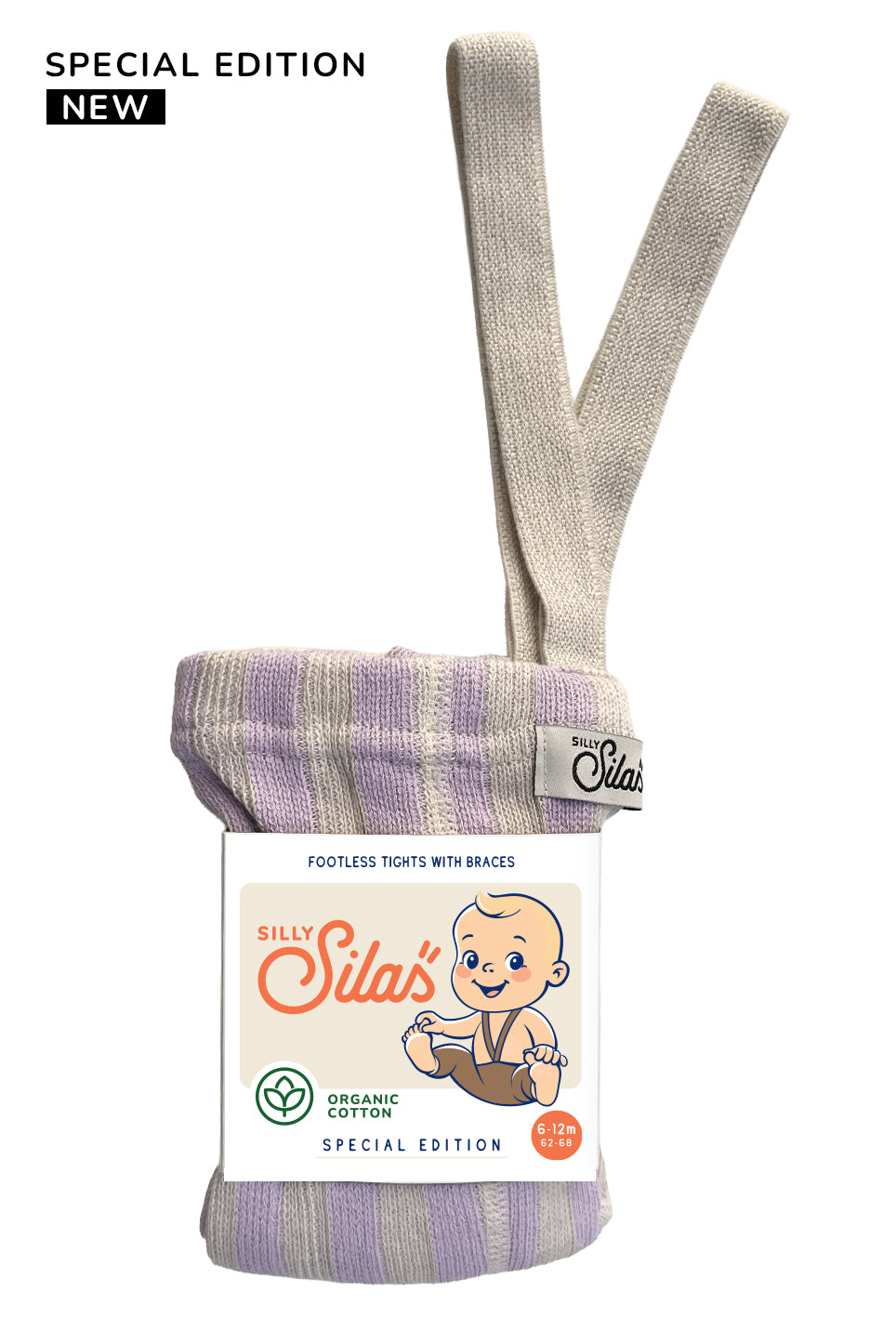 Footless Special Lavender x Cream Striped