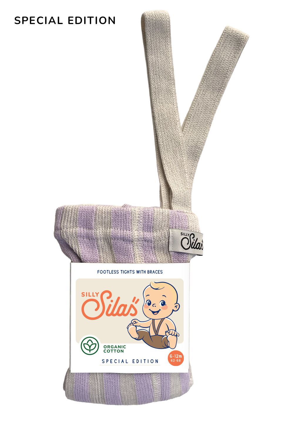 Footless Special Lavender x Cream Striped