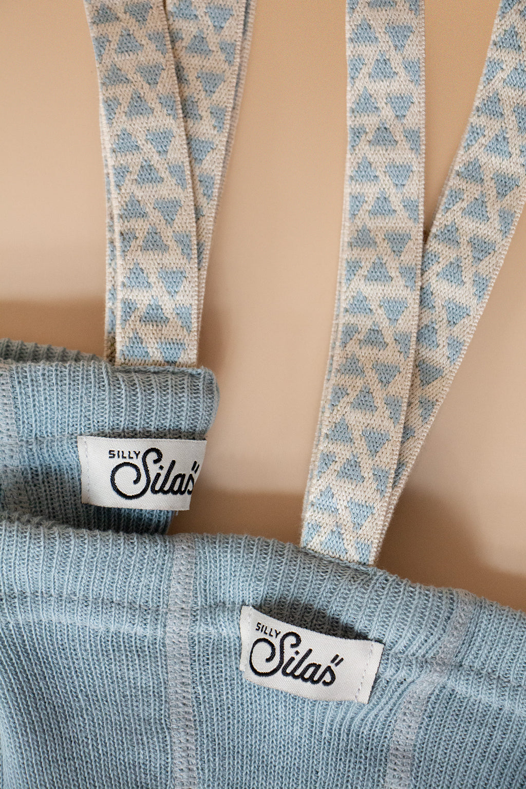 Footless Misty Blue Patterned
