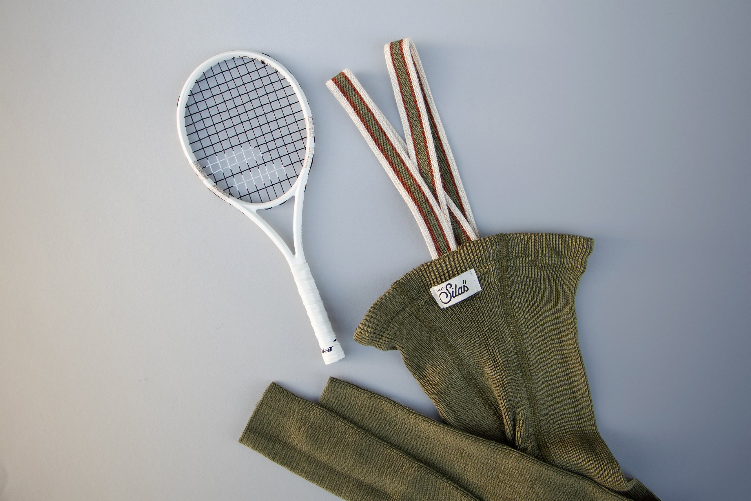 Footless Olive Striped