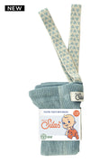 Footed Misty Blue Patterned