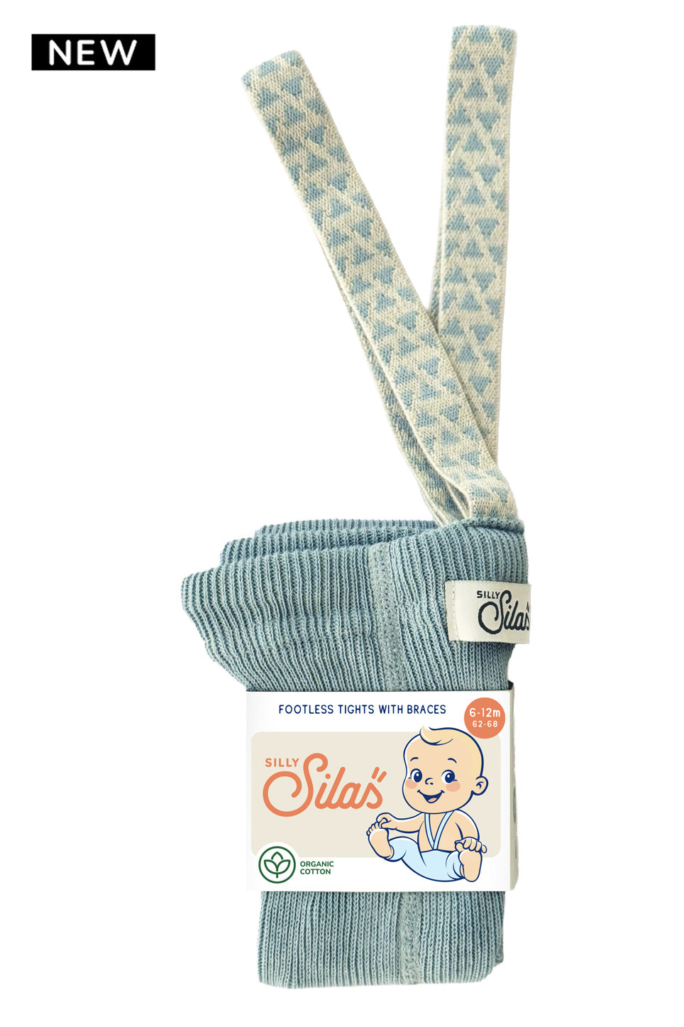 Footless Misty Blue Patterned