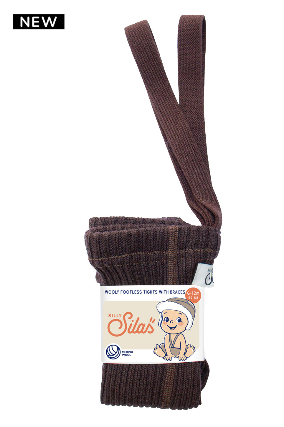 Wooly Espresso Brown Merino Footless