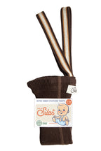 Footless Chocolate Brown Striped