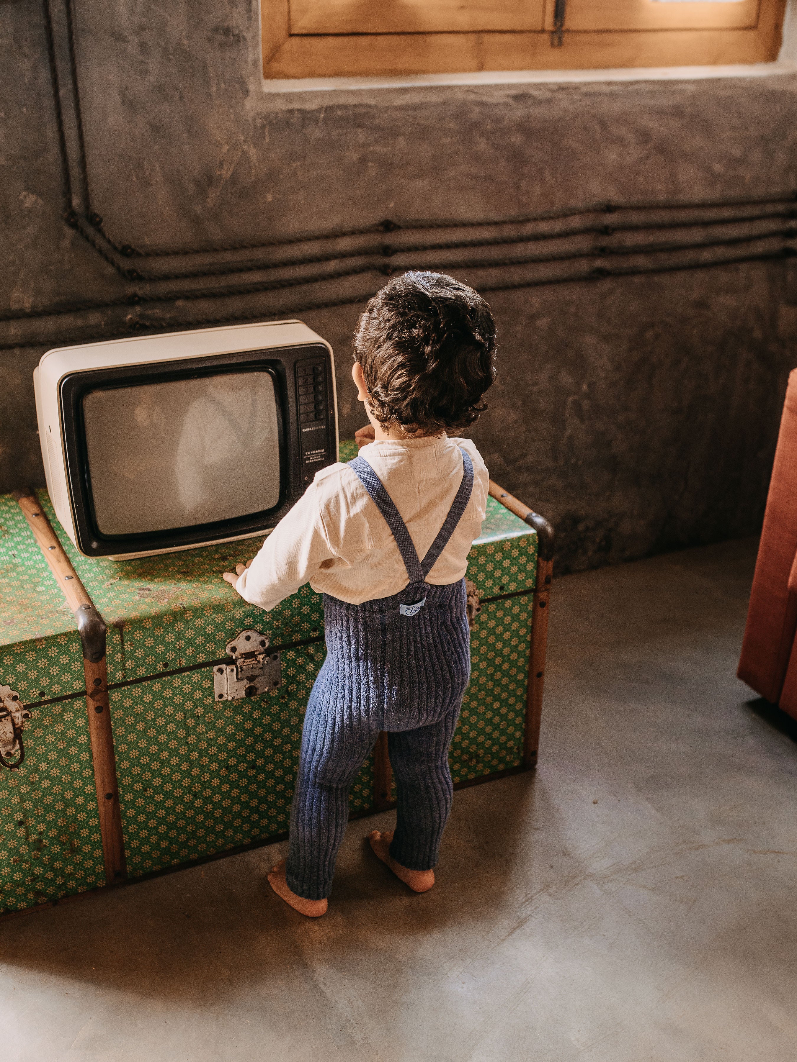 Granny Teddy Steel Blue Blend Footless