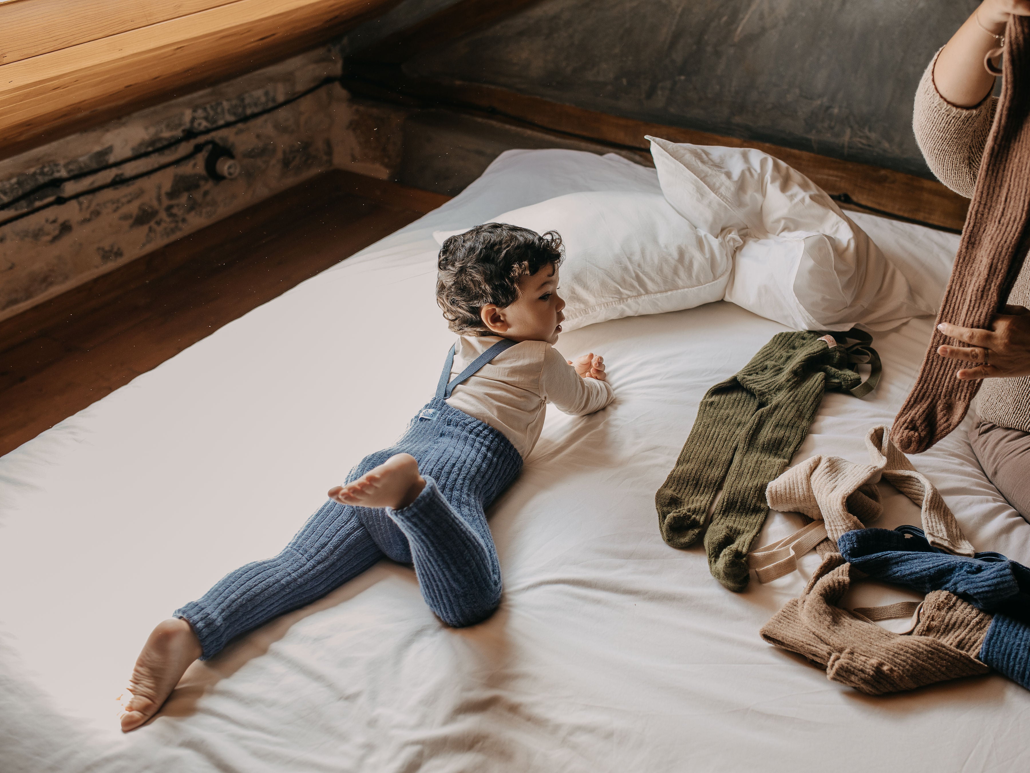 Granny Teddy Steel Blue Blend Footless