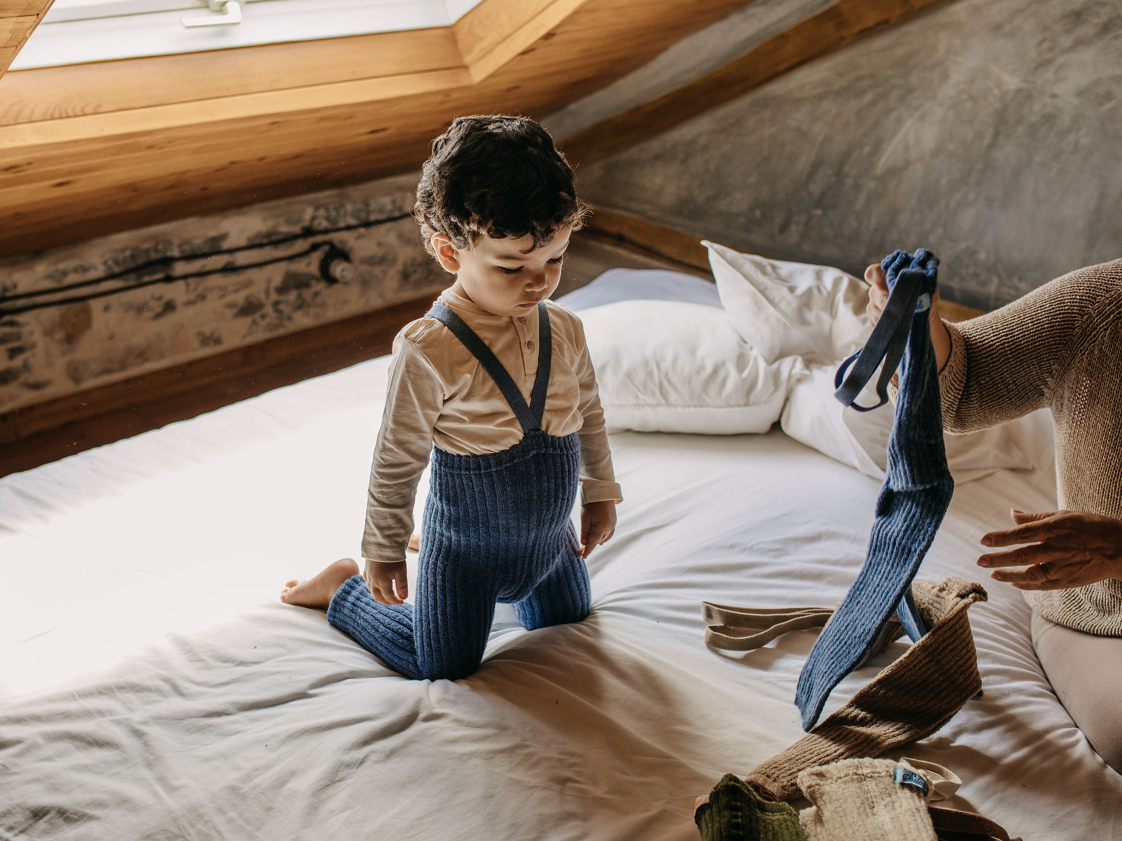 Granny Teddy Steel Blue Blend Footless