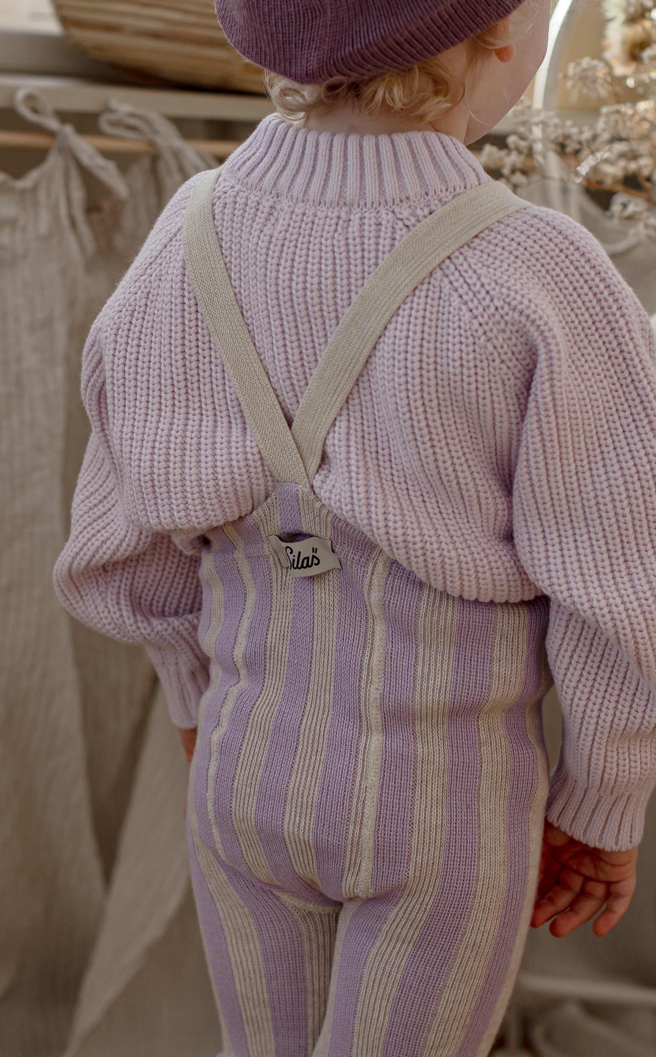 Footless Special Lavender x Cream Striped