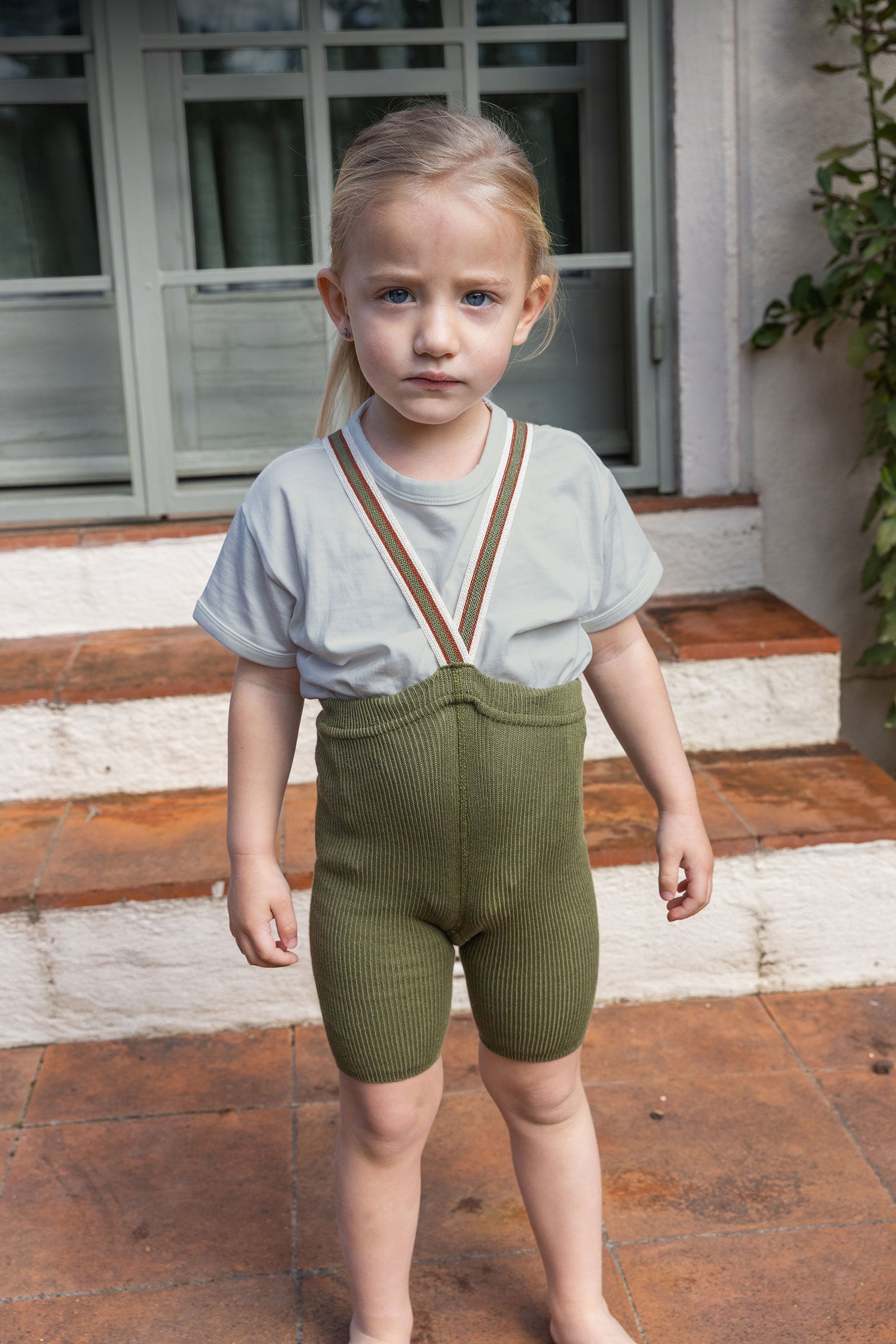 Shorty Olive Striped