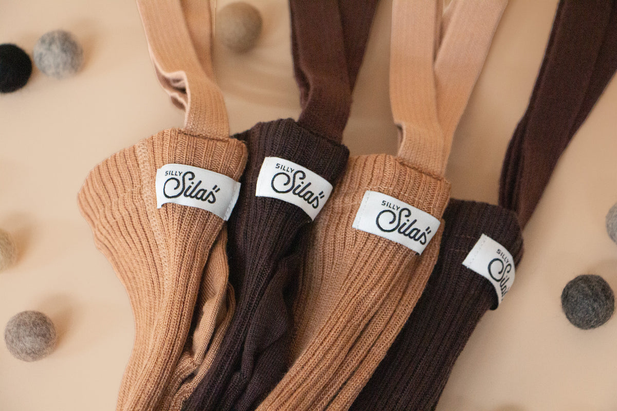 Wooly Espresso Brown Merino Footed